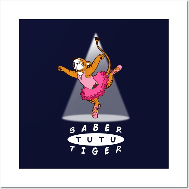 Funny Cute Dancing Sabertooth Tiger Wall Art by BoggsNicolas